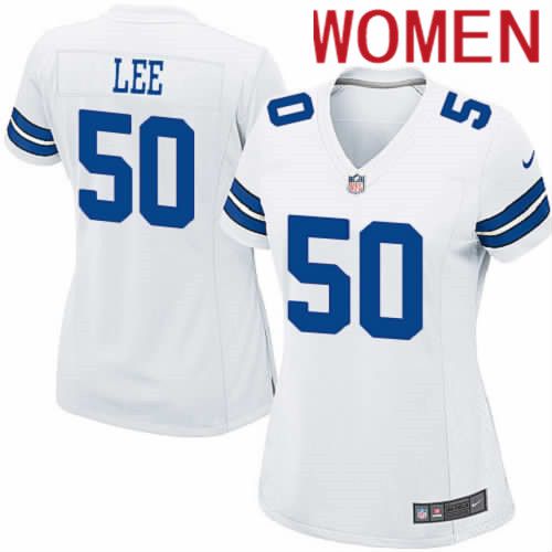Women Dallas Cowboys #50 Sean Lee Nike White Team Game NFL Jersey->women nfl jersey->Women Jersey